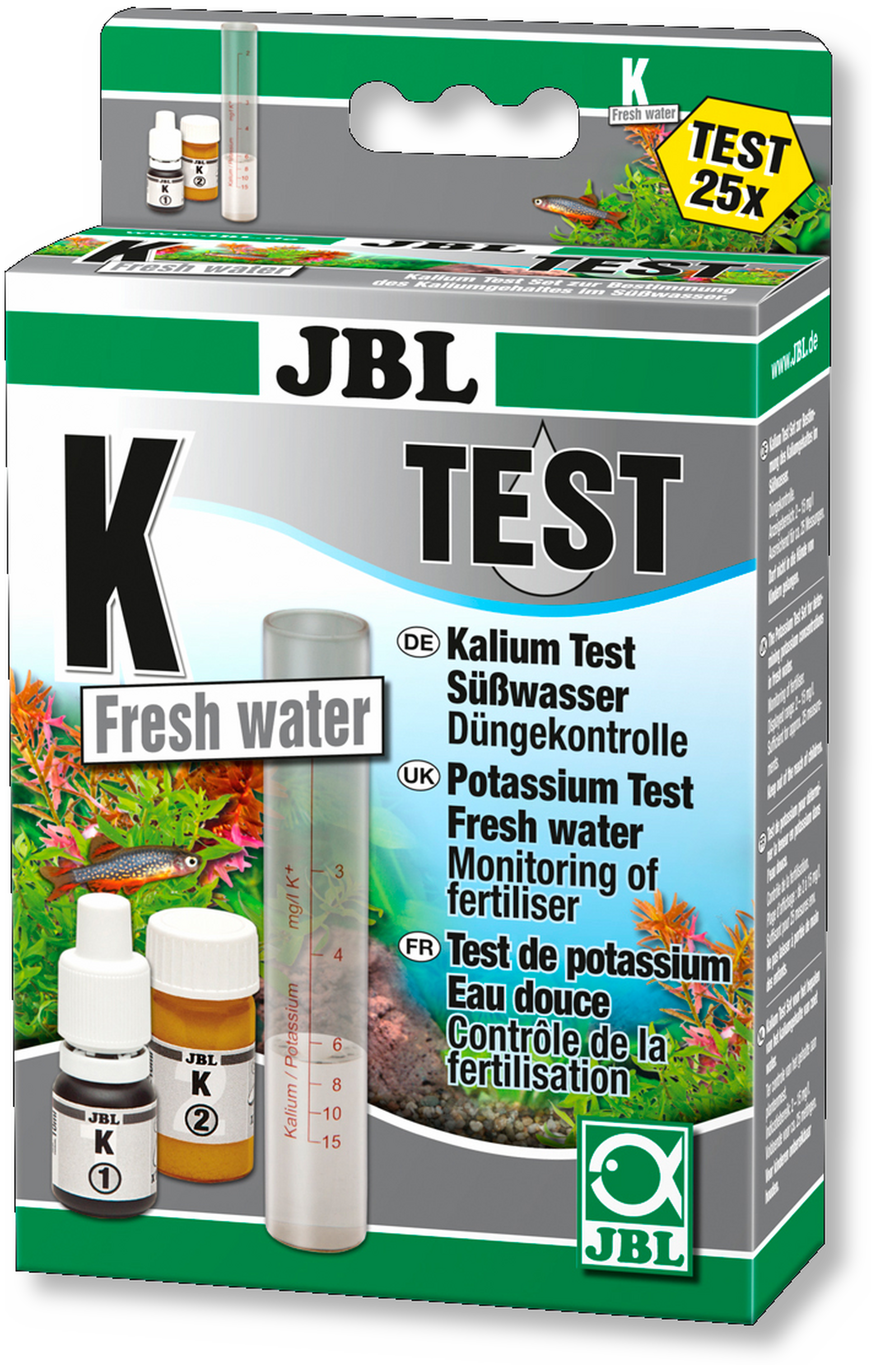 Ijzig satelliet kanker JBL K Potassium Test Quick test to determine the potassium content in  freshwater aquariums