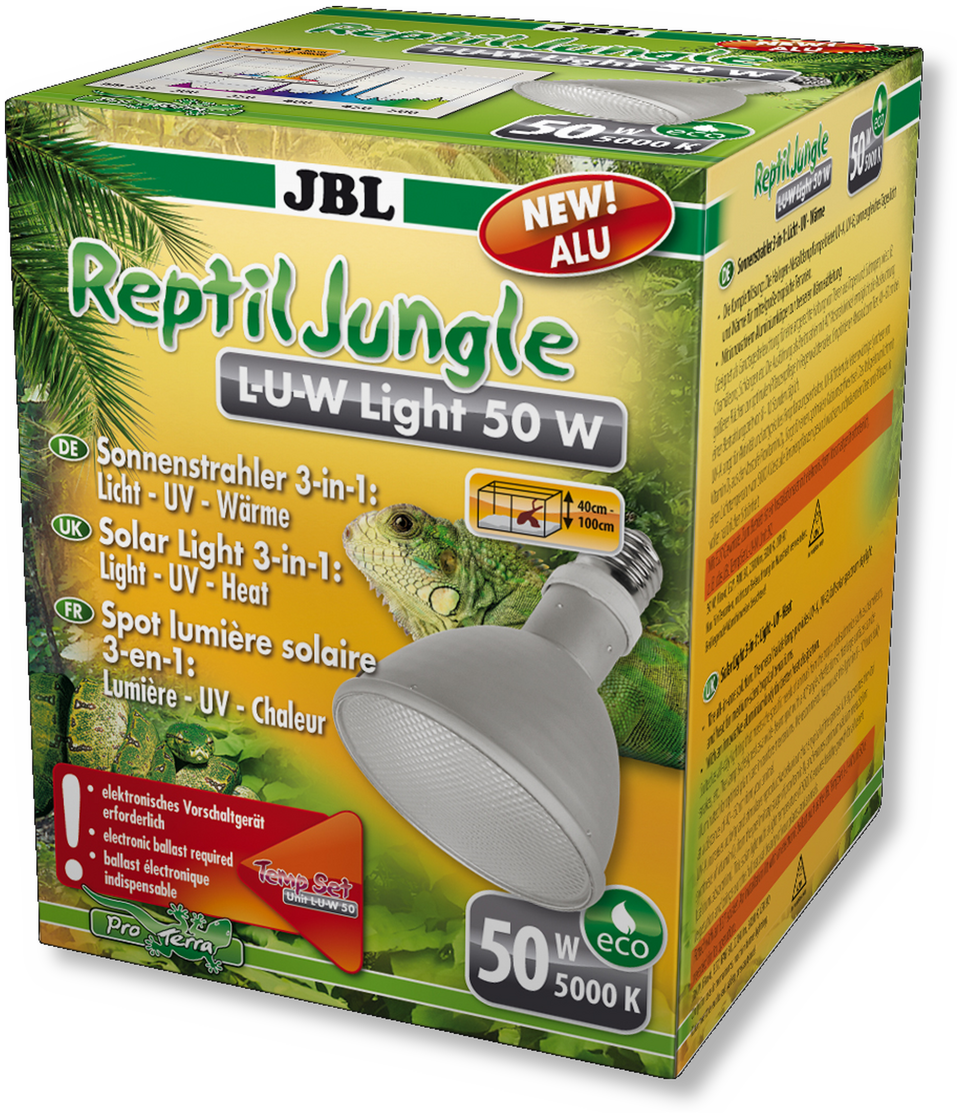 JBL ReptilJungle LUW Light alu Wide-beam spotlight for rainforest terrariums