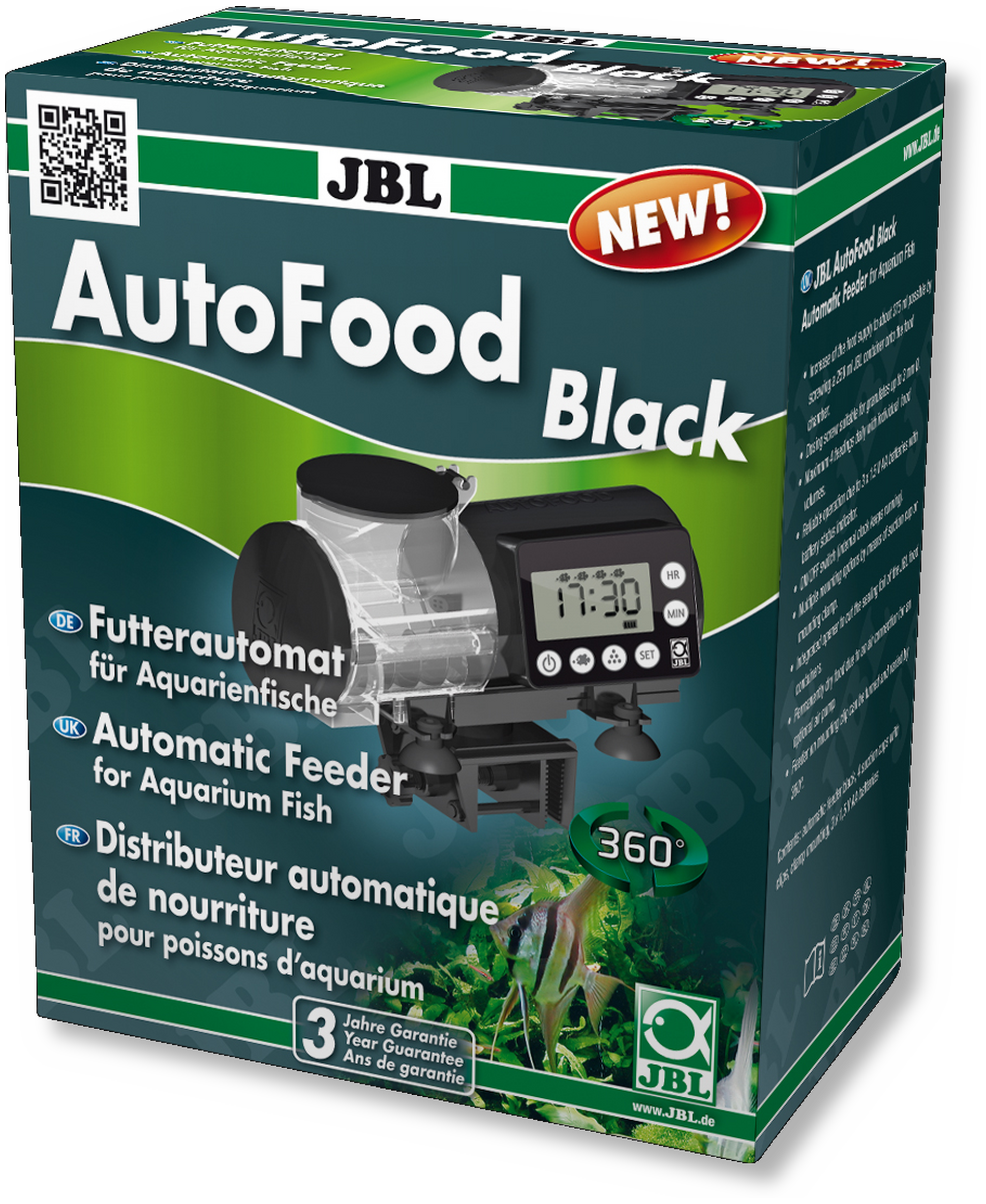 JBL AutoFood BLACK Schwarzer Futterautomat für Aquarienfische