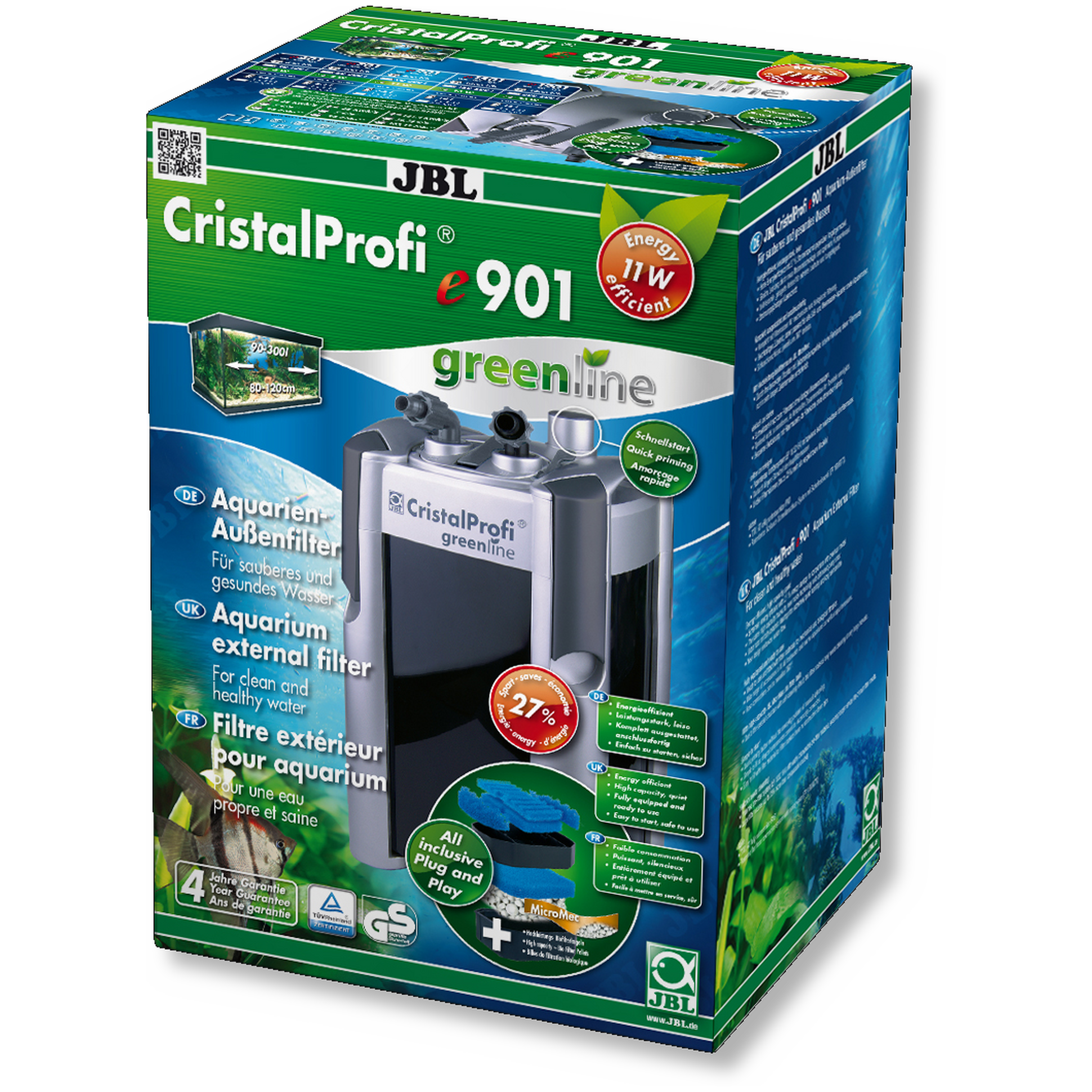 JBL CristalProfi e901 greenline External filter for aquariums from 90