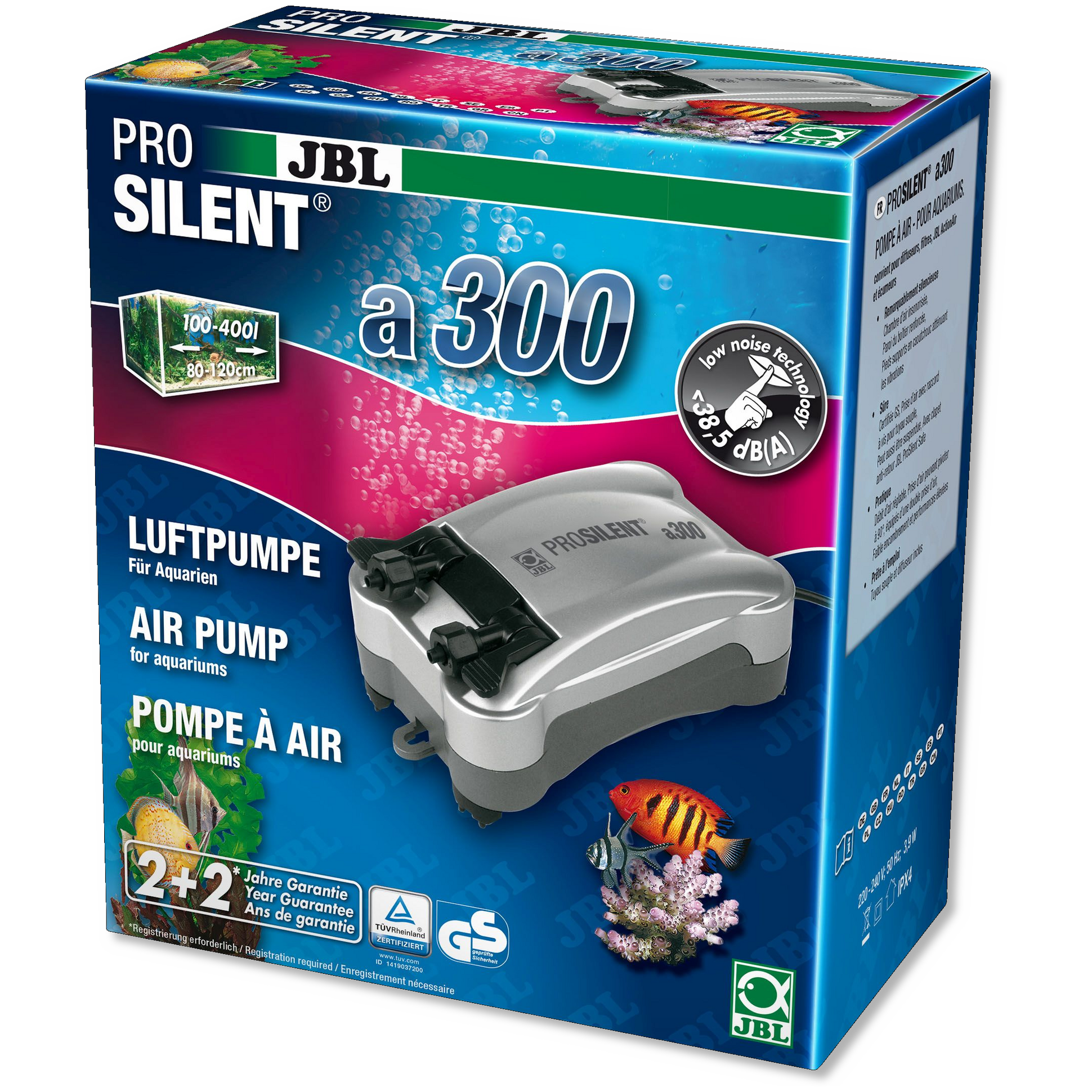 JBL PROSILENT a300 Air pump for freshwater and saltwater aquariums from 100  to 400 l