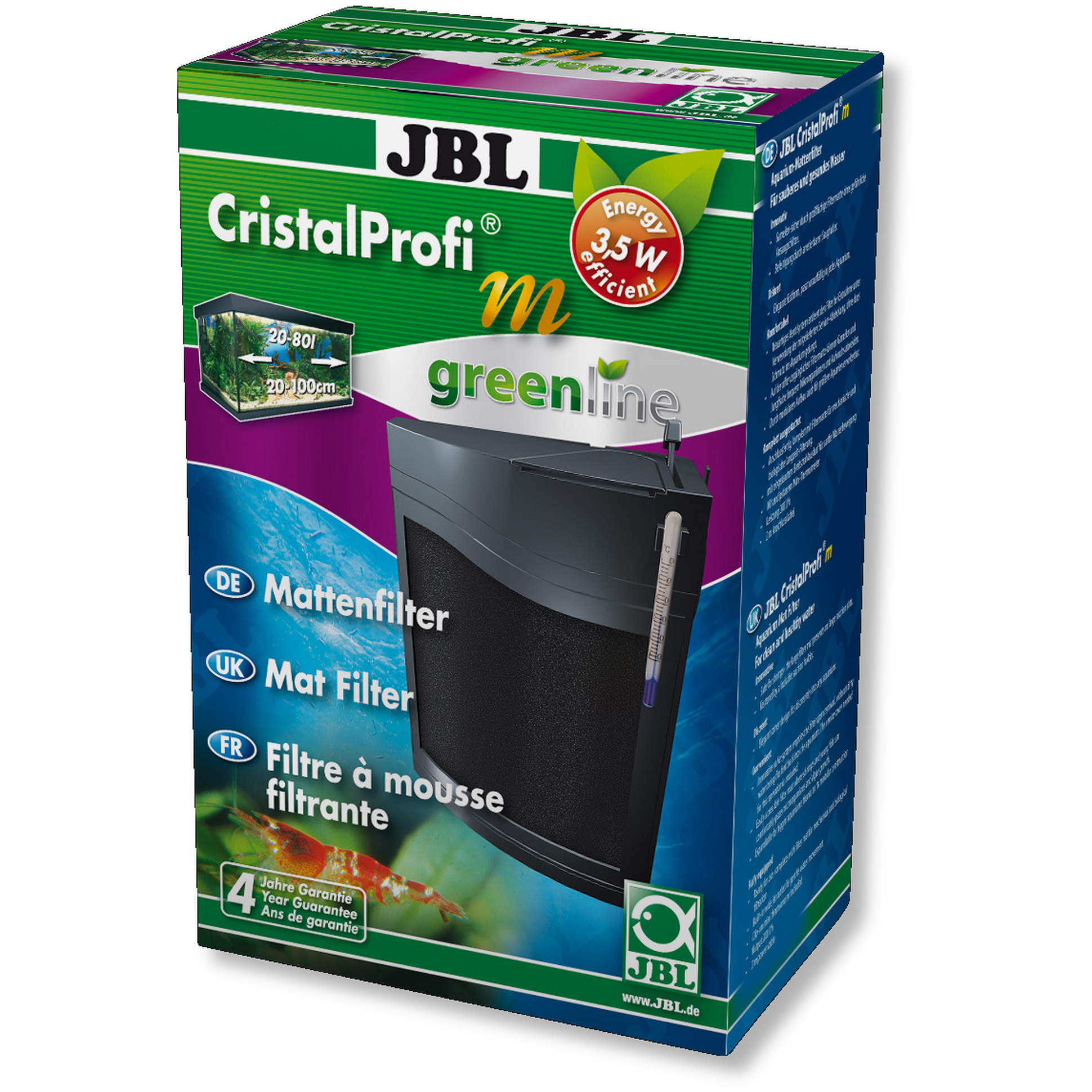 JBL CristalProfi m greenline Mat filter incl. pump for aquariums of 20