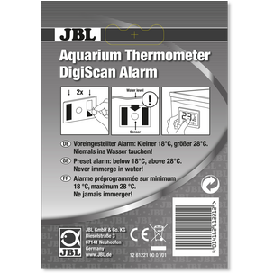 JBL Aquarium Thermometer DigiScan Alarm Digital adhesive thermometer for  aquarium panes with alarm function